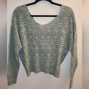 Francesca's Crochet Twist-Back Sweater